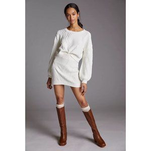 NWT Anthropologie Maeve Cable-Knit Sweater Skirt Set